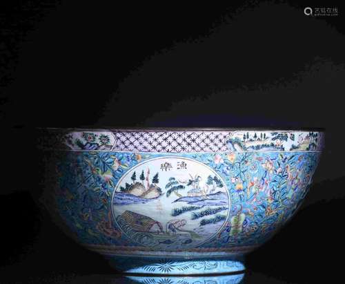 BRONZE GLAZED ENAMEL BIG BOWL