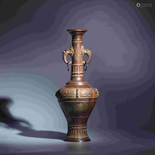 TOWER DOUBLE EAR BRONZE VASE