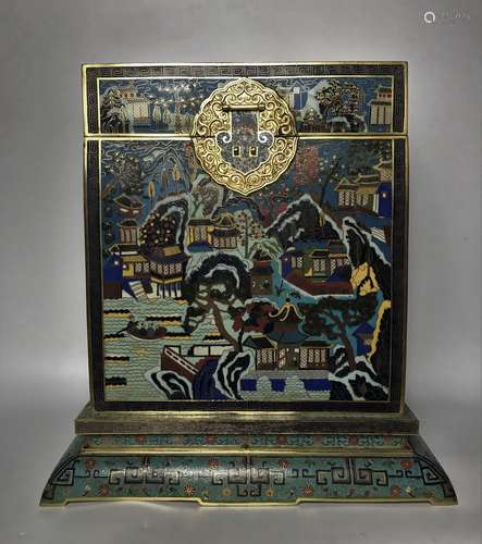 A LARGE CHINESE GILT BRONZE CLOISONNÉ ENAMELED CHEST