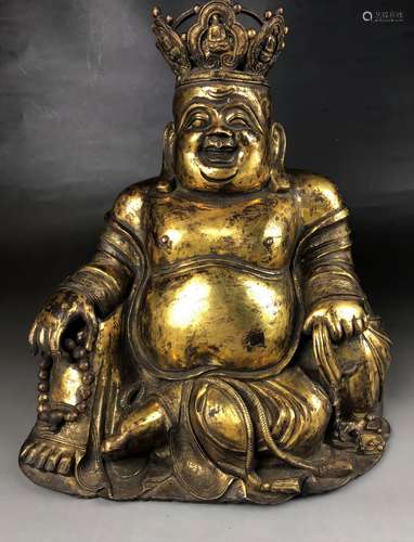 GILT BRONZE FIGURE OF BUDA