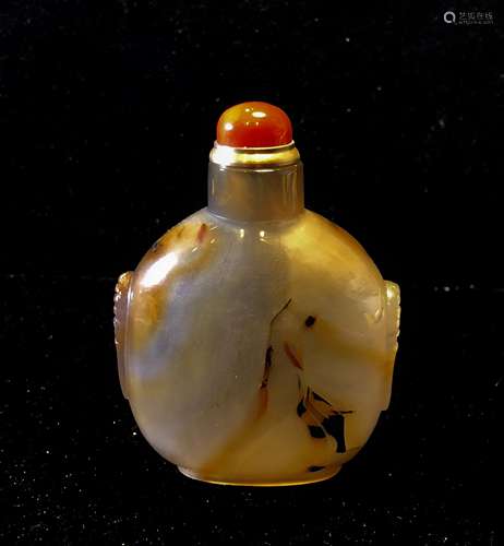 AN AGATE SNUFF BOTTLE