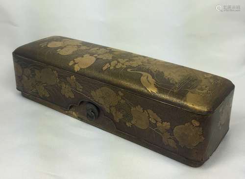 18TH C. JAPANESE GOLD MAKIE DOCUMENT BOX