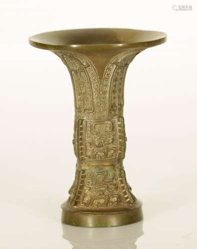 A BRONZE GU-FROM VASE