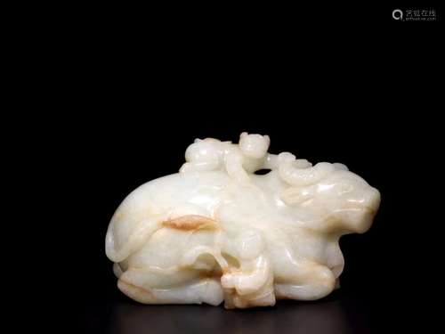 A HETIAN JADE CARVED OF BUFFALO AND BOY