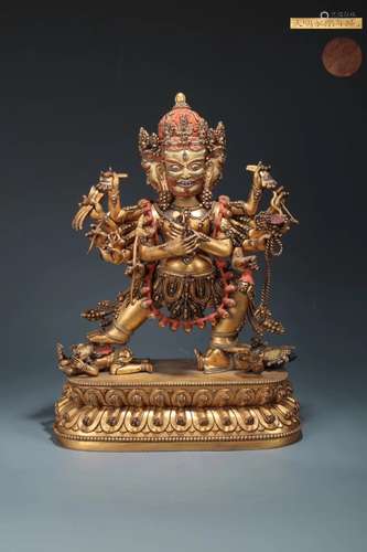 A GILT-BRONZE FIGURE OF VAJRASATTVA, YONGLE MARK