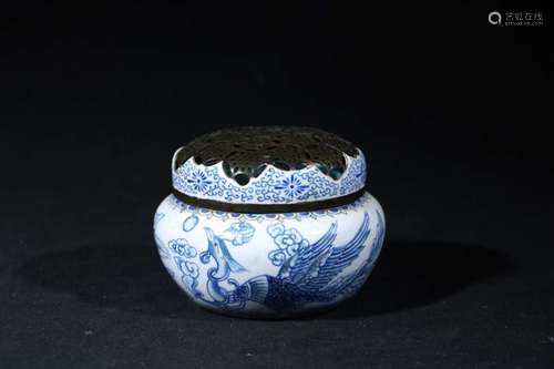 A ENAMEL PAINTED BRONZE JAR AND COVER