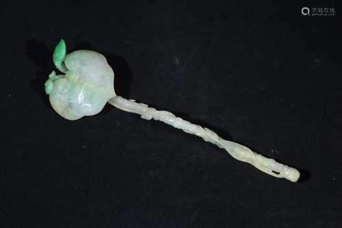 A JADE CARVED SCEPTER