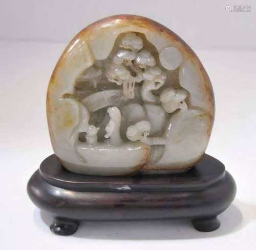 A  HETIAN JADE CARVING LANDSCAPE