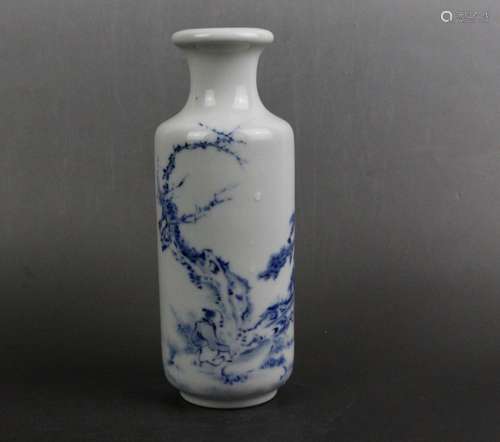 A BLUE AND WHITE VASE, WANG BU