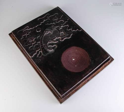 A QING DYNASTY LARGE INK PAD