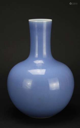 A BLUE GLAZED BOTTLE VASE, GUANGXU MARK