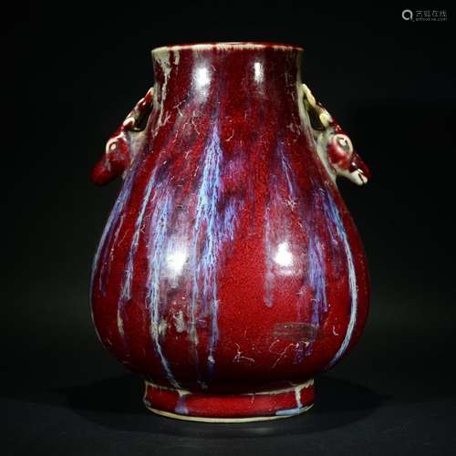 A FAMILLE ROSE GLAZED VASE