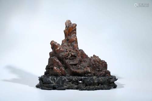 A CHENXIANG CARVED 'MOUNTAIN'ORNAMENT