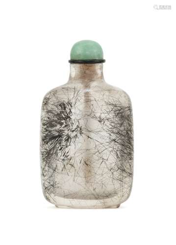 A  CRYSTAL SNUFF BOTTLE