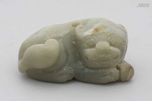 A JADE CARVED FIGURE OF KIRIN