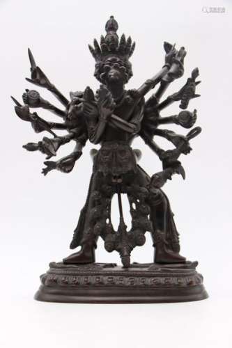 Tibet Moderne \n \nEnsemble de 5 statuettes en bronz...;