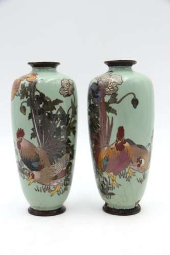 Japon, période Meiji \nPaire de petits vases shippo...;
