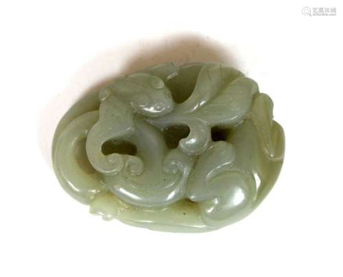 Presse papier en jade céladon à décor d'un dragon ...;