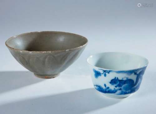 Chine \nLot de porcelaines comprenant un bol en grè...;
