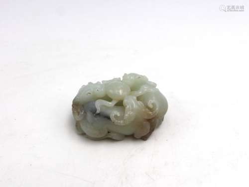 Chine XXe siècle, \nGroupe en jade sculpté de trois...;