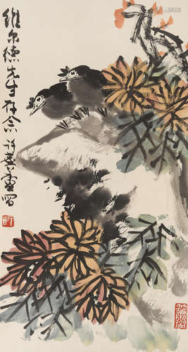 Birds and Chrysanthemums Xu Linlu (1916-2011)