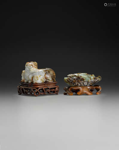 19th century and earlier Two jade animal carvings