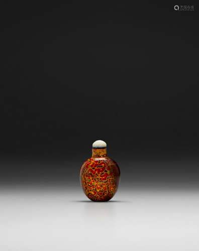 1740-1800 An inmitation realgar glass snuff bottle