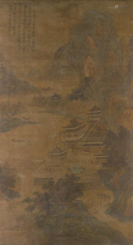 Landscape with figures After Wen Zhengming (1470-1559)