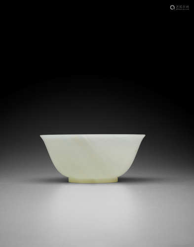 Qianlong incised four character mark and of the period A FINE AND RARE WHITE JADE BOWL