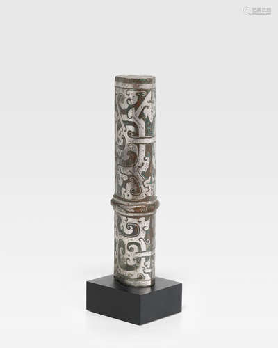 Late Eastern Zhou dynasty, 3rd century BCE A silver-inlaid bronze ferrule