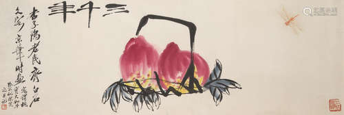 Peaches and Dragonfly Qi Baishi (1864-1957)