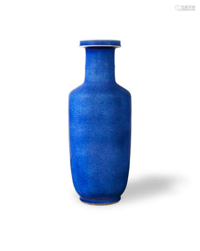 Kangxi A POWDER-BLUE GLAZED ROULEAU VASE