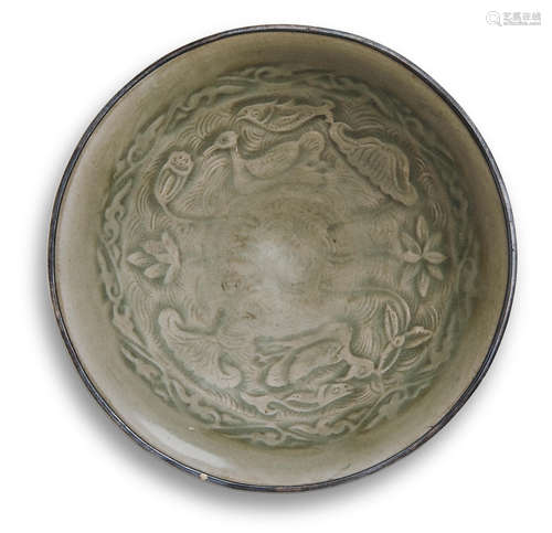 Northern Song/Jin dynasty A YAOZHOU CELADON 'LOTUS POND' BOWL