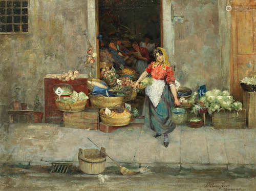 I venditori di frutta Stefano Novo(Italian, born 1862)