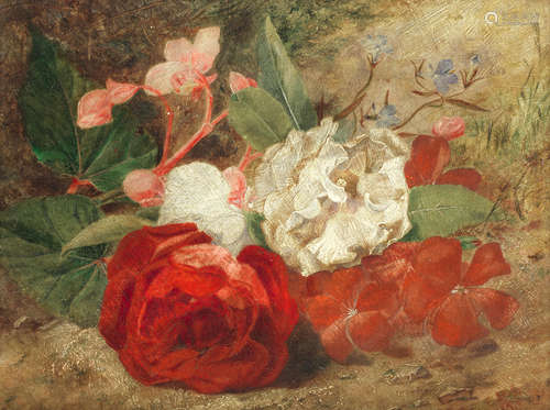 Still lifes of roses, a pair  each 17.8 x 22.8cm (7 x 9in).(2) Eloise Harriet Stannard(British, circa 1828-1915)