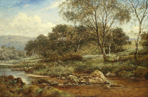 A birchwood on the Llugwy Benjamin Williams Leader, RA(British, 1831-1923)