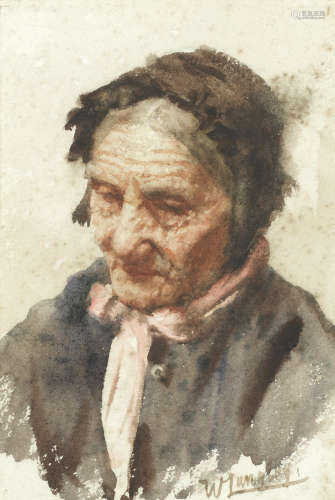 Portrait of a lady  Walter Langley, RI(British, 1852-1922)