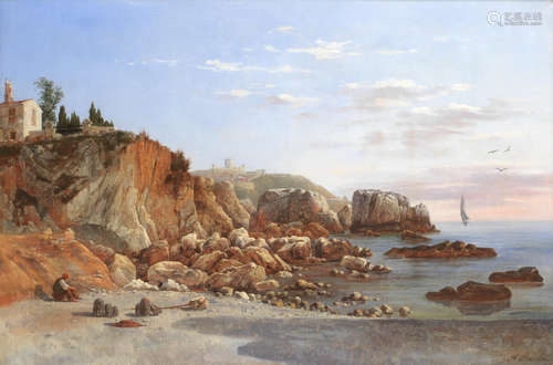 Vue du chäteau de l'Anglais  Francois Bensa(French, 1811-1895)