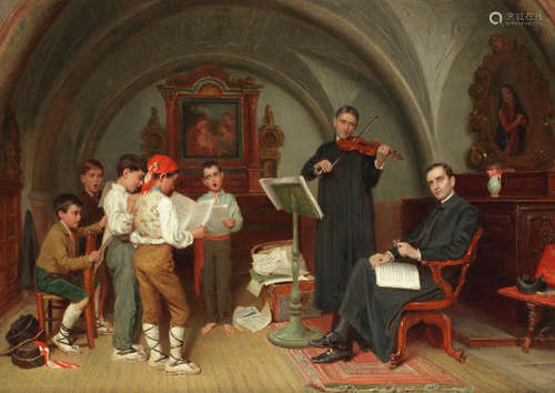 Choir practice John Bagnold Burgess, RA(British, 1830-1897)