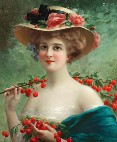 Under the cherry tree Emile Vernon(French, 1872-1919)