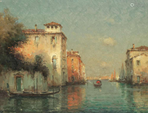 A peaceful Venetian canal  Antoine Bouvard(French, 1870-1956)