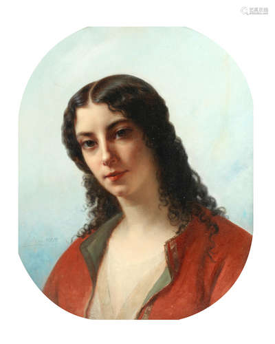 Portrait of a young lady Jules(Jean-François-Hyacinthe) Laure (French, 1806-1861)