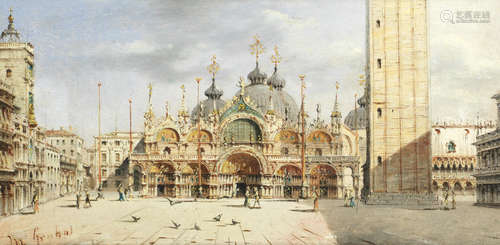 Piazza San Marco, Venice Marco Grubacs(Italian, 1839-1910)