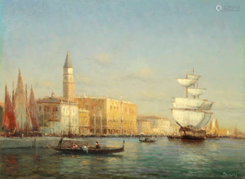 A view of the Doge's Palace across the lagoon, Venice  Antoine Bouvard(French, 1870-1956)