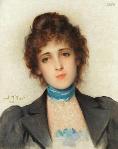 Portrait of a young lady Paul Prosper Tillier(French, born 1834)