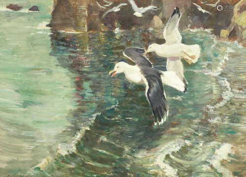 Herring Gulls Charles Walter Simpson, R.I., R.O.I.(British, 1885-1971)