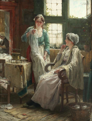 The lacemakers Edward Antoon Portielje(Belgian, 1861-1949)