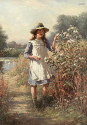 Picking flowers William Kay Blacklock(British, active 1897-1921)