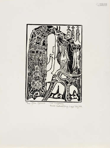 Portfolio of 12 engravings: 35.5 x 27cm (14 x 10 5/8in) sheet size. Bruce Onobrakpeya(Nigerian, born 1932)