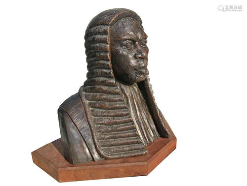 Bust of Sir Louis Mbanefo 60 x 57 x 36cm (23 5/8 x 22 7/16 x 14 3/16in). Benedict Chukwukadibia Enwonwu M.B.E(Nigerian, 1917-1994)